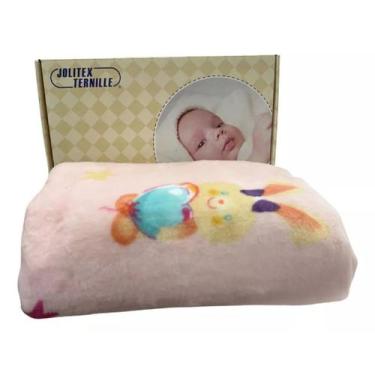 Imagem de Cobertor Flannel Kyor Bebê Menina Estampado Jolitex Rosa, Rosa