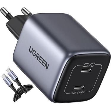 Imagem de Carregador Ugreen 45W Gan Dual Cabo Tipo-C Rápido Portátil