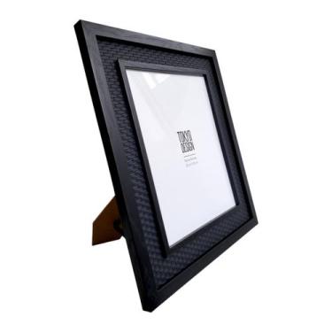 Imagem de Porta Retrato 20x25cm Paspatur Trançado Preto Moldura Foto - Tokio Des