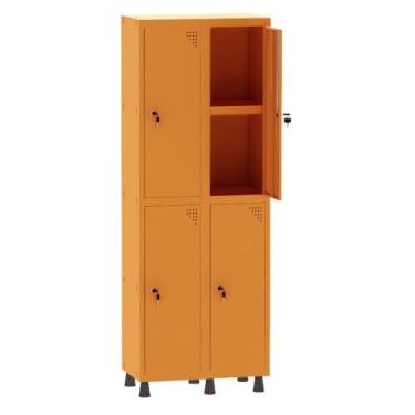 Imagem de Armário Guarda Volume Locker Roupeiro 2 Vãos 04 Portas Com Prateleira 