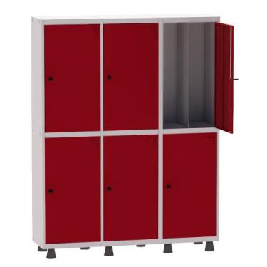 Imagem de Armário Guarda Volume Locker Roupeiro Insalubre 3 Vãos 06 Portas GRP50