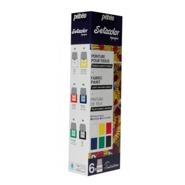 Imagem de Tinta Initia Setacolor Opaque Importada Pebeo 6 Unidades - Pébéo