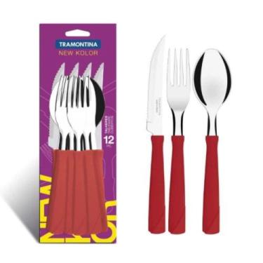 Imagem de Kit Restaurante 12 Talheres Tramontina Faca Garfo Colher VM