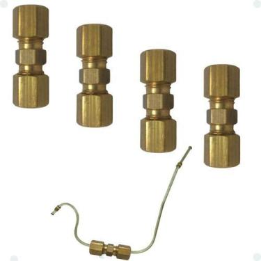 Imagem de Conexão Emenda União Tubo Cano Freio 3/16 Vw Ford Gm Fia 4pç - CARRAPI