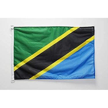 Imagem de Bandeira da Tanzânia AZ bandeira náutica 18 pol. x 12 pol. – Bandeja tanzânia 30 x 45 cm – Bandeira 12 x 18 pol. para barco