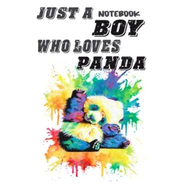 Imagem de Notebook - Just a boy who loves panda 13: Quotes College Ruled Journal_6in x 9in x 114 Pages