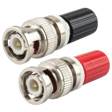 Imagem de BNC macho para conector banana de 4 mm Q9 Osciloscópio Terminal Block Jacks isolados BNC soquete conector reto pacote de 2..