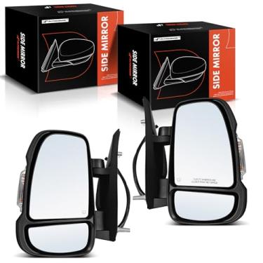 Imagem de A-Premium Par (2) espelhos retrovisores elétricos do lado do motorista e do passageiro - compatível com Ram ProMaster 1500 2500 3500 2014-2023 - Espelho retrovisor externo preto dobrável elétrico