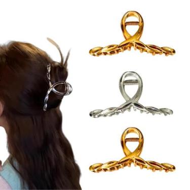 Imagem de 3 Piranha De Cabelo Presilha Grande Costura Prendedor Penteados Elegan