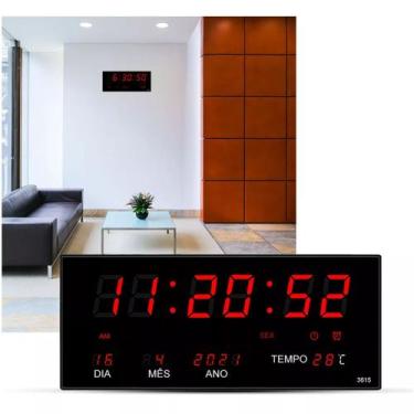 Imagem de Relogio Parede Digital Grande Led Academia Cozinha Igreja Hotel - B-Ma