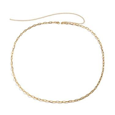 Imagem de Correntes de cintura para mulheres sexy, banhado a ouro 18 k, clipe de papel, espinha de peixe, borboleta, strass, corrente de barriga para mulheres, joias de praia, biquíni, corrente corporal, Metal,