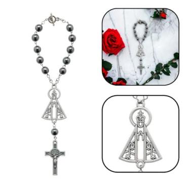 Imagem de Terço Dezena Retrovisor Carro Nossa Senhora Aparecida Hematita