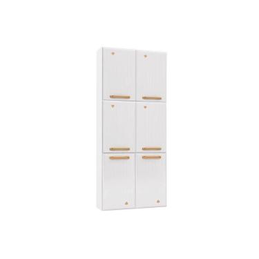 Imagem de Torre Quente De Cozinha Paneleiro Diamante Aço Com 6 Portas 70cm Branco Telasul