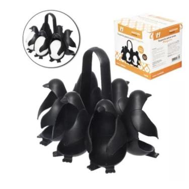 Imagem de Porta Ovos Cozinha Armazena Serve 06 Unidade Pinguim 3 em 1  - ETILUX