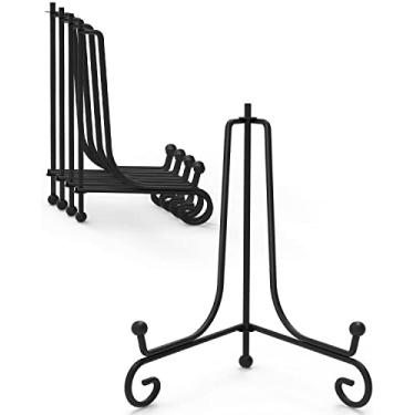 Imagem de Lzerking Suporte De Exposição De Ferro, 5 Pacotes, Suporte De Prato De 8 Polegadas, Suporte De Imagem, Suporte De Foto Para Exibição, Suporte De Cavalete Dobrável Preto Para Porta-Retratos, Arte, Co