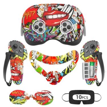 Imagem de Rechale Conjunto De Capa De Silicone Compatível Com Oculus/Meta Quest 3S, Acessórios Vr Para Meta Quest 3S, Conjunto De Capa Protetora Inclui Capa Para Controle, Capa Para Rosto, Capa Vr Shell (Stre