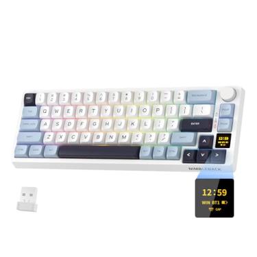 Imagem de LTC Teclado Mecânico Sem Fio Nimbleback Nb682 Pro 65% Com Tela De Exibição E Botão, Teclado Para Jogos Rgb Com Fio 2.4G/Bt/Usb-C, Amortecedor De 5 Camadas, Pcb Hot Swap, Suporte De Software, Interru