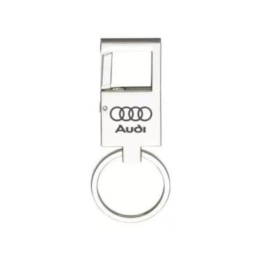 Imagem de Chaveiro Metal Espelhado Mosquetão Para Audi - E - LUALKI STORE LASER
