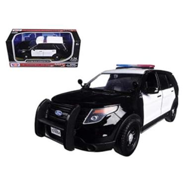 Imagem de 2015 Ford Interceptor Unmarked Police Car Black/White 1/24 Diecast Model Car by Motormax