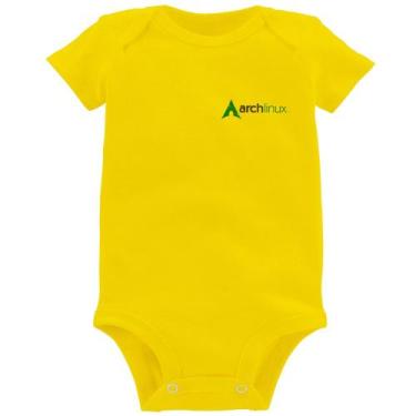 Imagem de Body Bebê Arch Linux - Foca na Moda, Amarelo, G