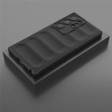 Imagem de HPQWN Para A54 Silicone Soft Case Capa à prova de choque (para A54/preto)