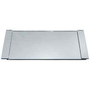 Imagem de Bandeja Vidro Luxo Alça Espelho Cozinha Sala Lavabo 27x16