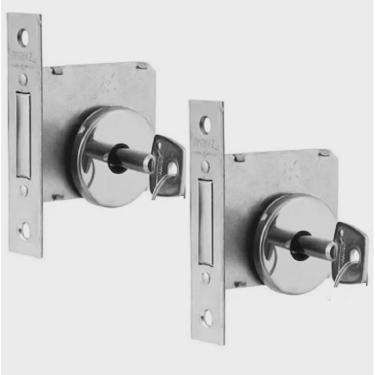 Imagem de Fechadura Auxiliar para Porta de Entrada Dupla(PAR) Cromado 40mm Tetra 140 (2x4)R68 Papaiz