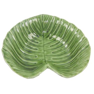 Imagem de Travessa De Cerâmica Folha Verde 23Cm