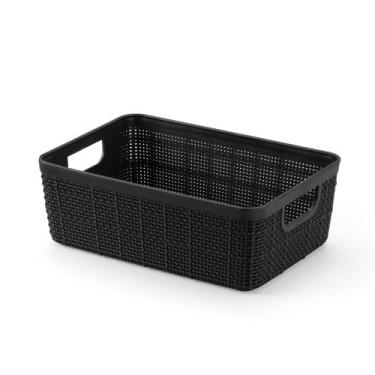Imagem de Kit 2 Cesto Organizador Multiuso Banheiro Cozin 1,6 L Preto - PLASNORT