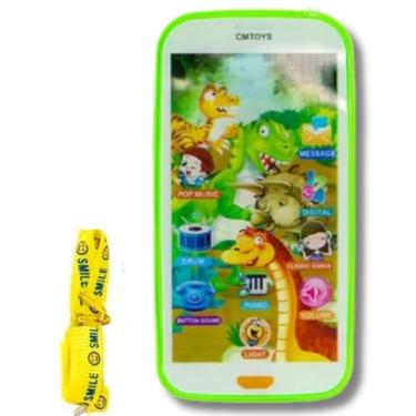 Imagem de Celular Infantil Interativo Touch 3D Música luz Com Cordão (verde)
