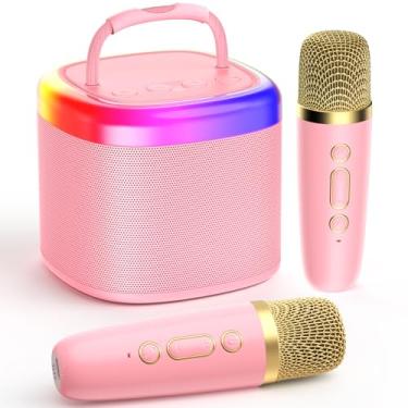 Imagem de JYX Karaoke com 2 Microfones, Karaoke Infantil para Crianças e Adultos, Mini Caixa de Som Portátil Bluetooth Brinquedos para Meninas e Meninos de 4 a 12 Anos, Apoio para Festa de Aniversário em Casa