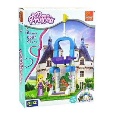 Imagem de Dream Princess Brinquedo Educativo Blocos de Montar 90 Peças Castelo d