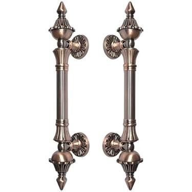 Imagem de Puxador Duplo Classic 335mm Porta Pivotante Correr Passagem Madeira Vidro Colonial Clássico Rústico Retrô Máxima Metais (Cobre Antigo)