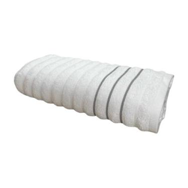 Imagem de Toalha De Banho Jacquard Wave Branca 70cmX1,40m Corttex