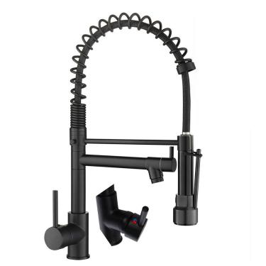 Imagem de Torneira Gourmet Monocomando Cozinha Dois Jatos Misturador Agua Quente Aerador Bancada Cuba Pia Mesa Luxo Area Externa