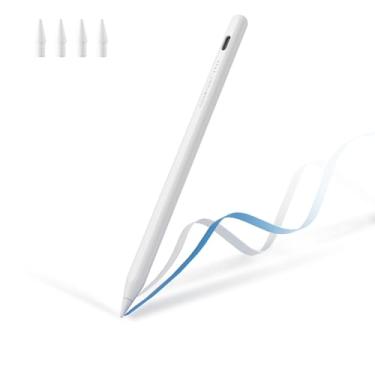 Imagem de Caneta Stylus para iPad 9ª e 10ª geração, Active Pencil para iPad 11/10/9/8/7/6ª geração, Pro 32.8 cm/27.9 cm/M4, Air 3/4/5/M2, Mini 5/6th, sem Bluetooth com rejeição de palma, branca