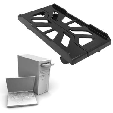 Imagem de Riser de Computador do Carrinho de Piso do PC, Ventilação Aprimorada e Fácil Mobilidade Tamanho Ajustável Sob o Suporte da CPU Com 4 Rodas para Jogadores de Escritório