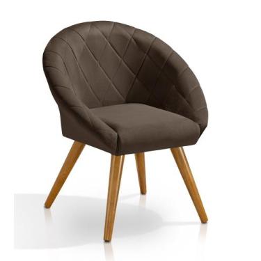 Imagem de Poltrona Pufes Lais Decorativa Pes Retro de Madeira - Sonho da Mamae, 