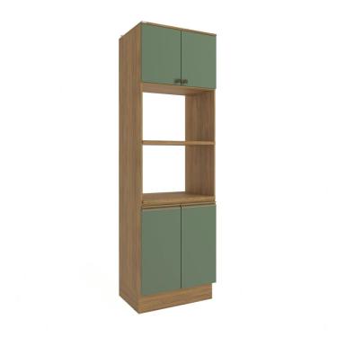 Imagem de Kit 2 Fornos Celeste Kappesberg 100% Mdf 4 Portas Nogueira/verde 70cm