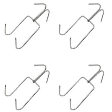 Imagem de OZXNO 4 ganchos de defumador de aço inoxidável para bacon ganchos de carne prateados para pendurar
