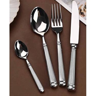 Imagem de TWEE Conjunto De Talheres Para 4 Morden, 16 Peças, Aço Inoxidável 18/10, Cabo Coluna Romana Exclusivo, Utensílios Mesa Restaurante, Laváveis Na Máquina Lavar Louça