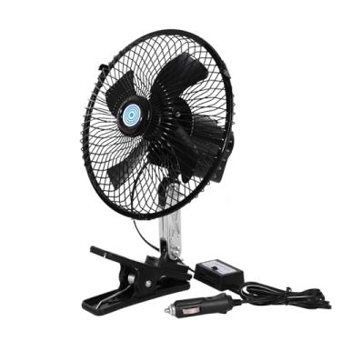 Imagem de CYDZSW Ventilador De Carro 12 V Que Sopra Ar Frio, Ajuste 360°, Ventiladores Garra Cc V, Clipe Oscilante 90° Para Rv, Veículos E Empilhadeiras (8 Polegadas)