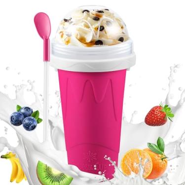 Imagem de ZUGM Copo Para Fazer Raspadinhas, Copos Mágicos Portáteis Sucos, Milkshakes, Iogurtes E Sorvetes, Reutilizável Refrescar Presentear Amigos Familiares (Rosa)