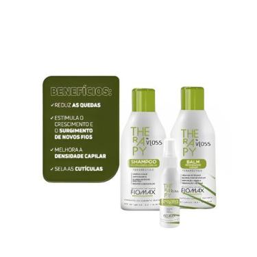 Imagem de Vloss Therapy Kit Fiomax Shampoo+Balm 2x300ml + Tônico Antiqueda
