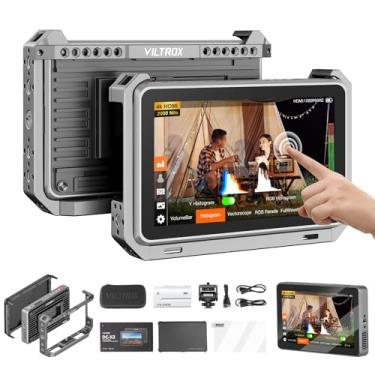 Imagem de VILTROX Câmera Dc-X2 Cage 6" Sdi Monitores De Campo 2000 Nits Super Brilhante Visível À Luz Do Dia Monitor Externo Para Dslr Hdmi 4K Tela Sensível Ao Toque Sony Canon Nikon Com Protetor Solar Bateri