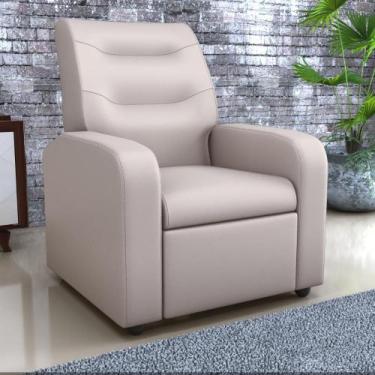 Imagem de Poltrona Decorativa Reclinável Pireu material sintético Bege - CASA H