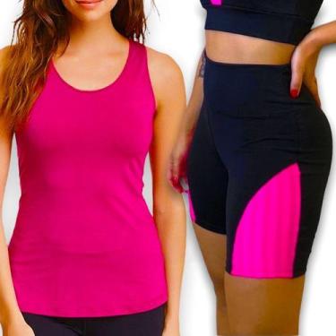 Imagem de Kit Shorts Legging + Regata Fitness Academia Cós alto Bermuda 172 - IR