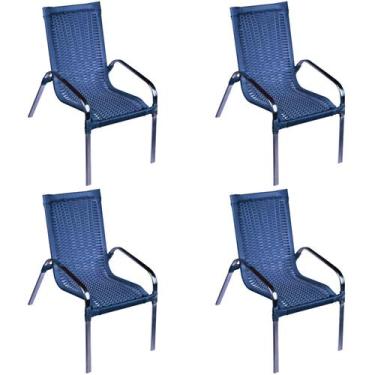 Imagem de Conjunto 4 Cadeiras Alumínio Área Externa Pinheiro Artesanal - Fexx Fi