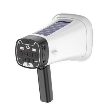 Imagem de Alto -falante de megafone alimentado solar portátil Bluetooth Bullhorn de PA ao ar livre com função de iluminação de alta potência 8W Cobertura de som para eventos de fala em