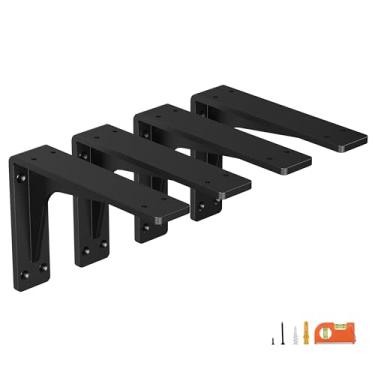 Imagem de NEODROP Suportes De Prateleira Para Serviços Pesados De 8", Suporte De Parede De Metal Premium Para Lareira, Suporte De Bancada, Prateleiras De Armazenamento De Garagem, Suporte De Canto De Alta Resis